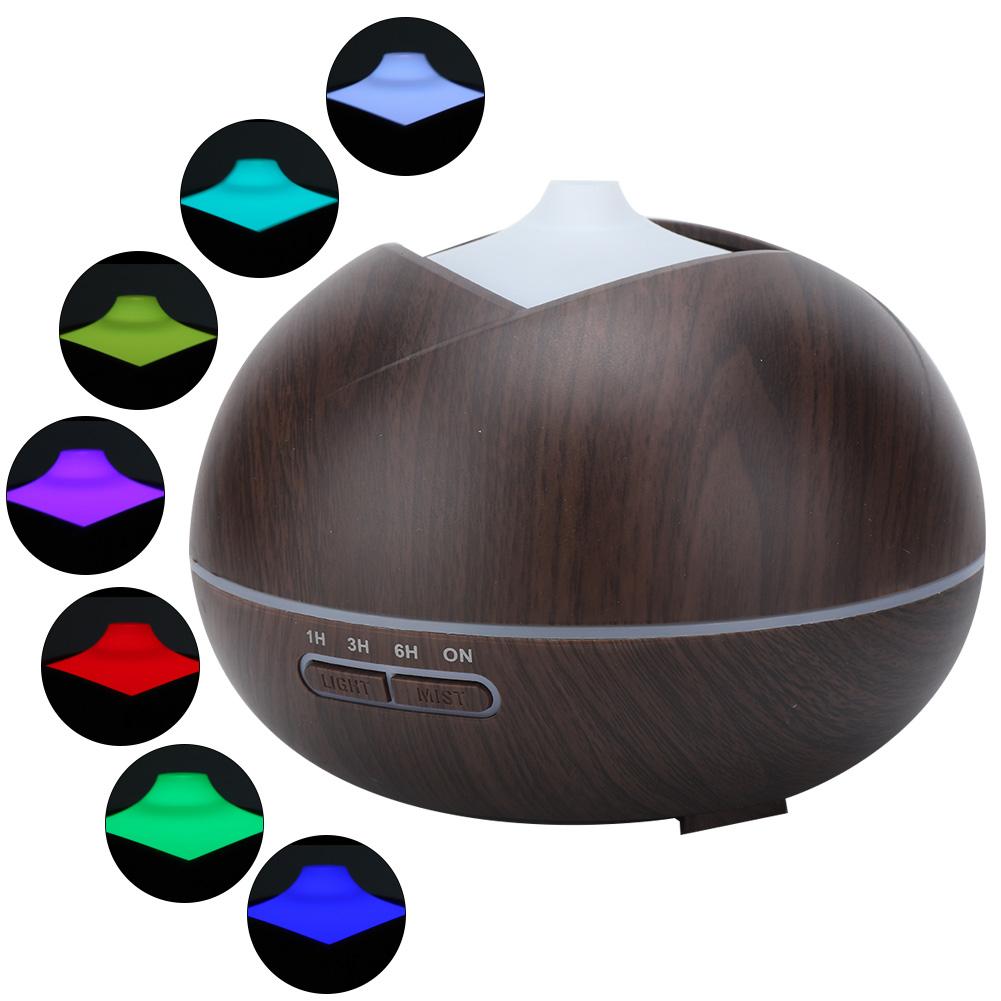 400ml Wood Air Humidifier LED Aroma Essential Oil Diffuser Ultrasonic Aromatherapy Atomizer110~240V