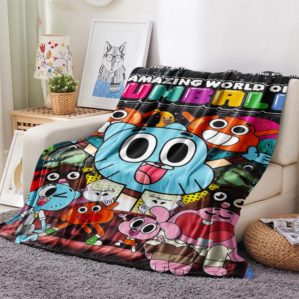 Gumball Print FlAannel Blanket, High quality Comfortable for All Seasons, Home Decor, Warmth and Comfort