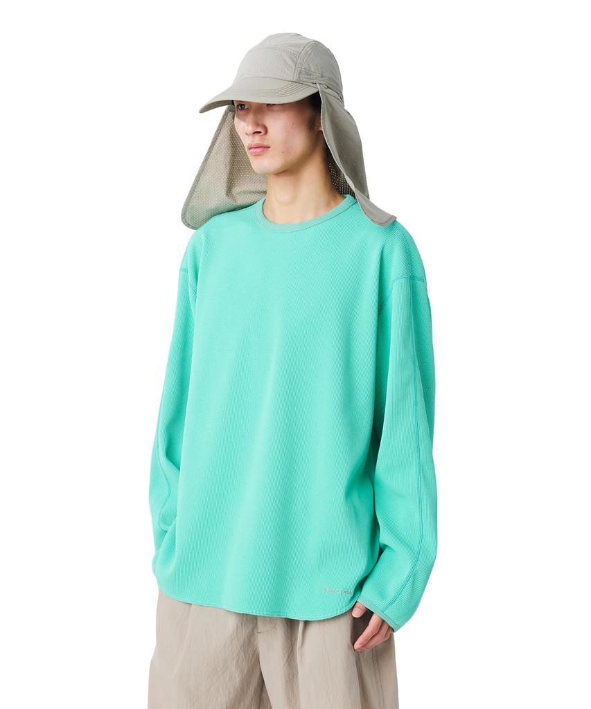 Snow Peak Dry Waffle Long Sleeve T-Shirt CS-26SU001, Men's/Women's, LIGHT GREEN, M