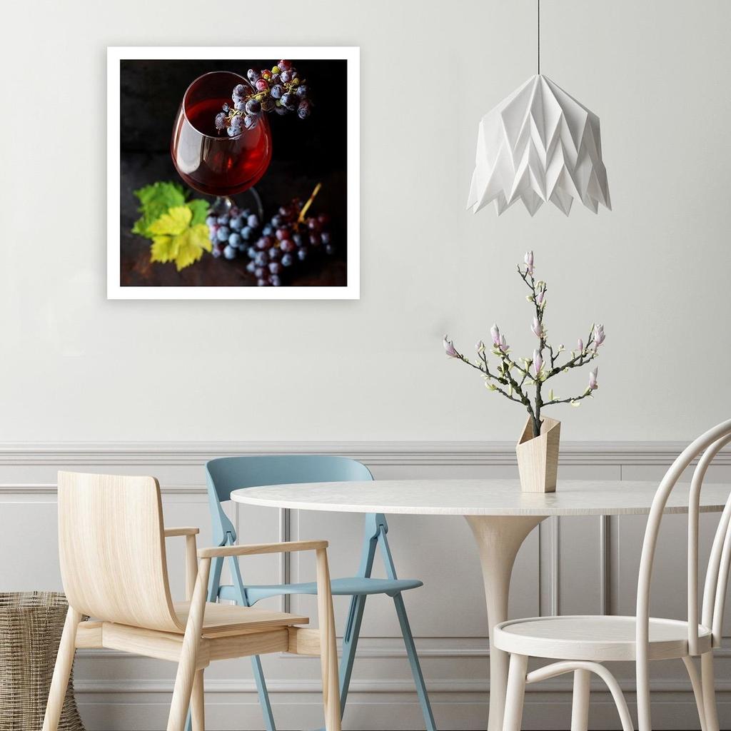 Canvas print, Red wine and grapes