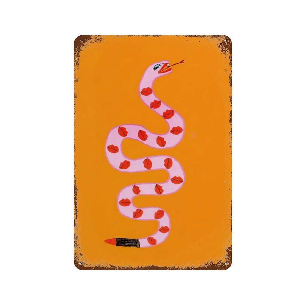 Винтажные металлические плакаты знаки абстрактный Древний Египет змея леопард плакаты красочное животное настенное искусство декор для гостиной домашнего бара