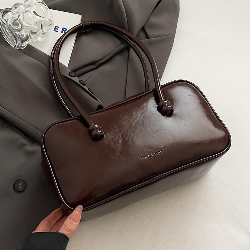 IELGY Korean Style Portable Bowling Bag One Shoulder All-Match Niche Retro Large-Capacity Tote Bag