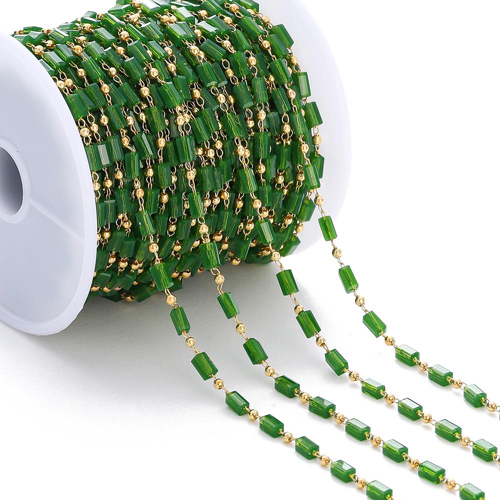 1Meter Bohemian Necklace Chain Cuboid Cube Beads Chains for DIY Necklace Bracelets Jewelry Making Accessories Handmade Chain