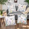 Lavender, Rose, Butterfly Pattern Pillowcasebedroom Sofa Decorative Cushion Cover With Zipper Soft Cushion Cover
