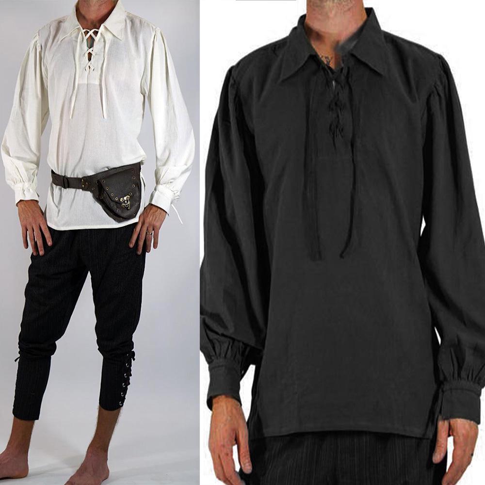 Средневековая шотландская горная якобитская якобинская мужская рубашка-килт Ghillie, стильная E#