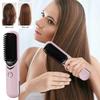 Cordless Hair Straightener Brush 3 Temp Adjustable Fast Heating Portable Travel Negative Ion Hot Brush Electric Curly Hair Styling Detangling Comb