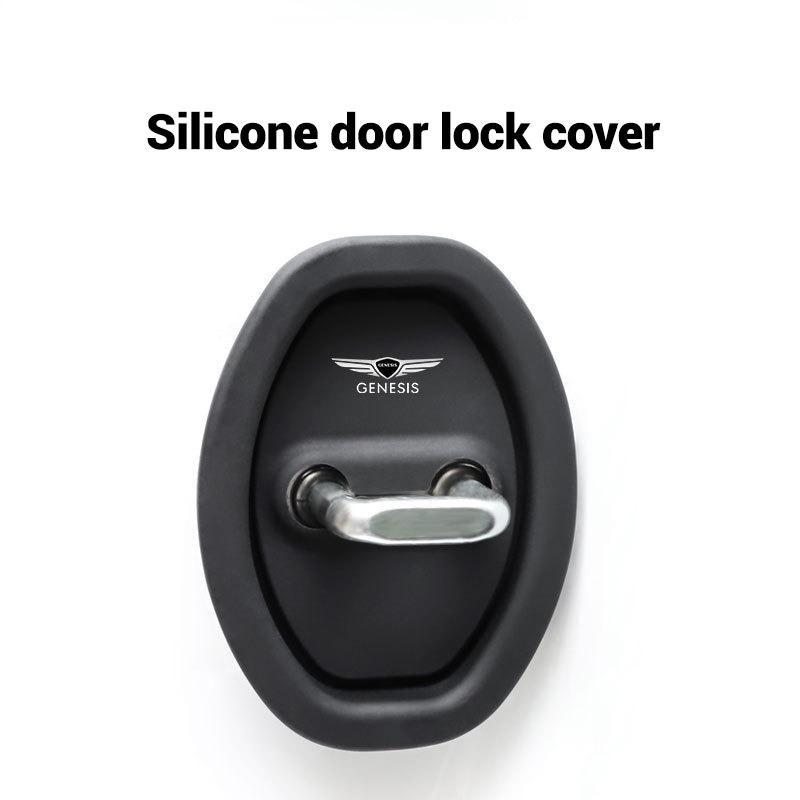 2/4pcs Mute Damping Cushion Silicone Car Door Lock Buckle Cover For Hyundai Genesis Coupe EQ900 G70 G80 G90 GV60 GV70 GV80 GV90 TT37