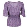 Фиолетовая блузка с цветочным принтом и рукавами-воланами Женская LA PETITE ETOILE