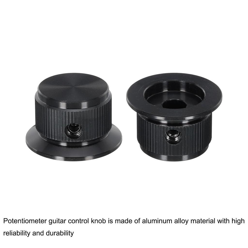 Ручка потенциометра uxcell, алюминиевая ручка управления гитарой с 1 валом, откручивающийся ключ для гитарного бас-гитарного усилителя мощности, регулировка громкости, диаметр 24 мм