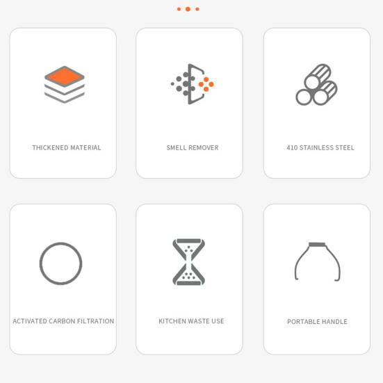 Kitchen Waste Bucket with Lid Turn Waste Into Natural Fertilizer Stainless Steel Activated Carbon Filter for Odor Removal Indoor