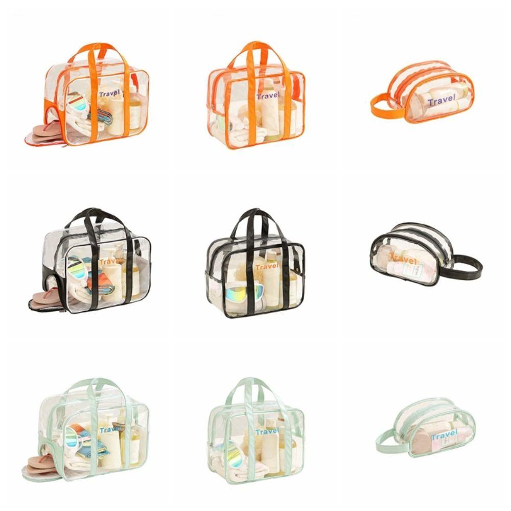 Large Capacity Transparent Cosmetic Bag PVC Outdoor Sports Bag Fashion Swimming Storage Bag Sports