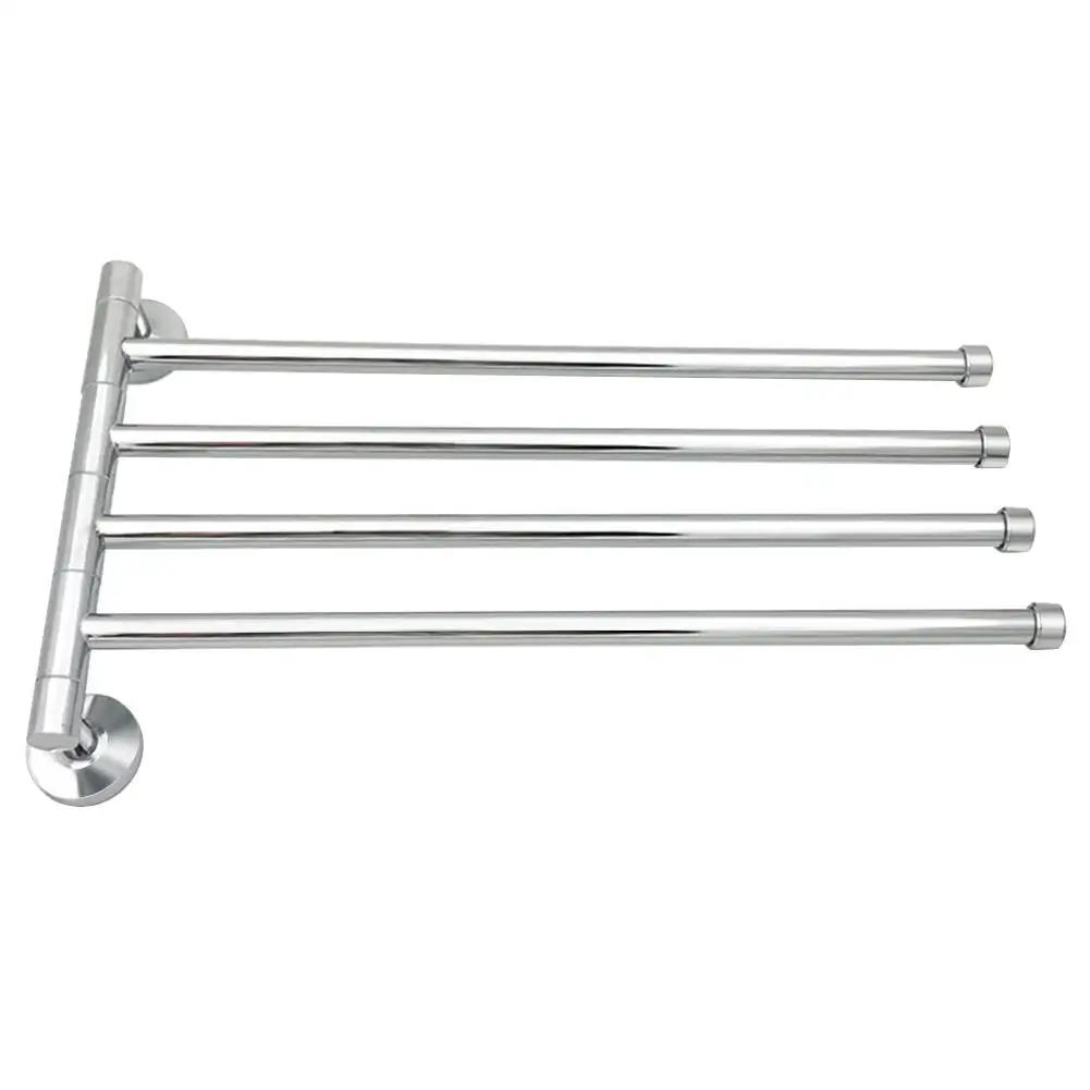 Stainless Steel Swivel 2/3/4 Towel Bar Towel Holder Bar Rail Hanger Rack Wall Mounted For Bathroom Kitchen Accessory