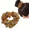 3 Flower Lace Hair Scrunchies Floral Pattern Bun Rubber Bands Large Intestine Hair Ring  Daily Use