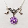 Готический тройной лунный круглый хрустальный кулон, винтажная простая цепочка, индивидуальное ожерелье, ювелирные изделия