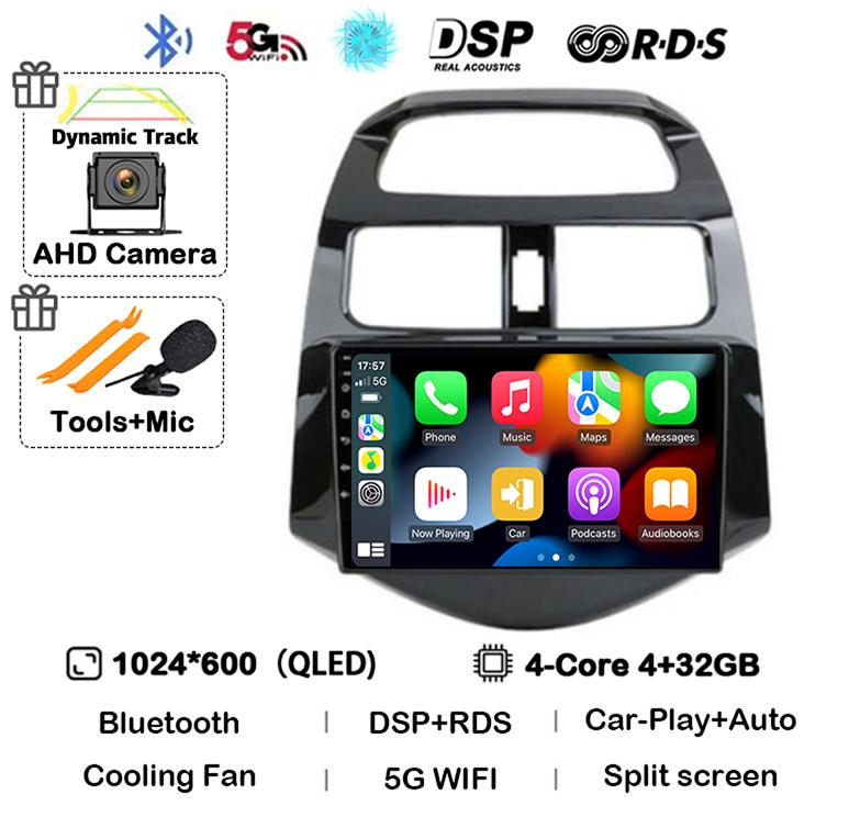 Android 14 Carplay Автомагнитола для Chevrolet Spark Beat Matiz Creative 2010 2011 2012 2013 2014 GPS Мультимедийный Плеер Стерео