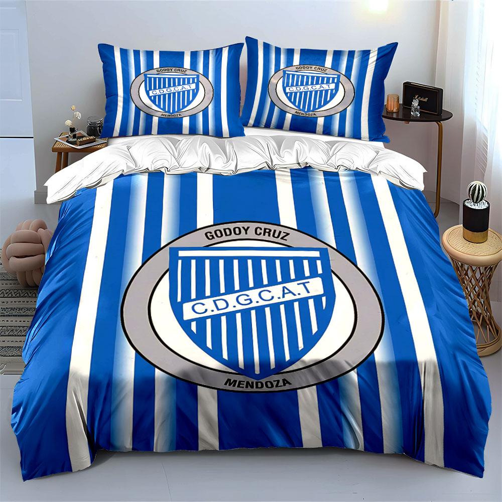 "Blue Striped Shield Logo Set" Bedding Duvet Cover Set Duvet Cover Pillowcases (1 * Duvet Cover 2 * Pillowcases, without duvet insert)