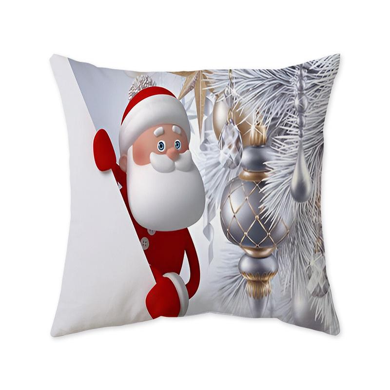 Santa Claus Snowman Holiday Pillow Case Gift Sleeper Sofa Bedroom Bedside Imitation Super Soft Pillow Back Pillow Case
