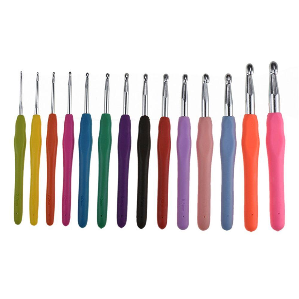2.0-10mm Soft Grip DIY Ergonomic Handle Knitting Needles Weave Yarn Crochet Hook Aluminum