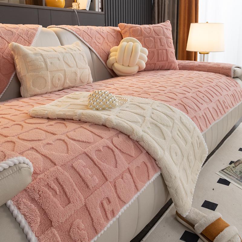 Winter Thickened Fleece Sofa Cushion New Genuine Leather High-End Four Seasons Universal Seat Cushions Non-Slip Cover Cover Cover Cloth