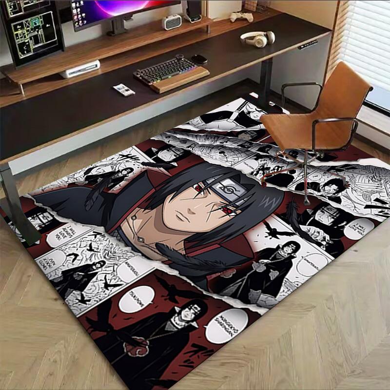 1pc Naruto Vs Itachi Clash Shadows Carpet for Playroom Bedroom Living Room Sofa Home Decor,kids Game Area Rug Non-slip Floor Mat Y723115