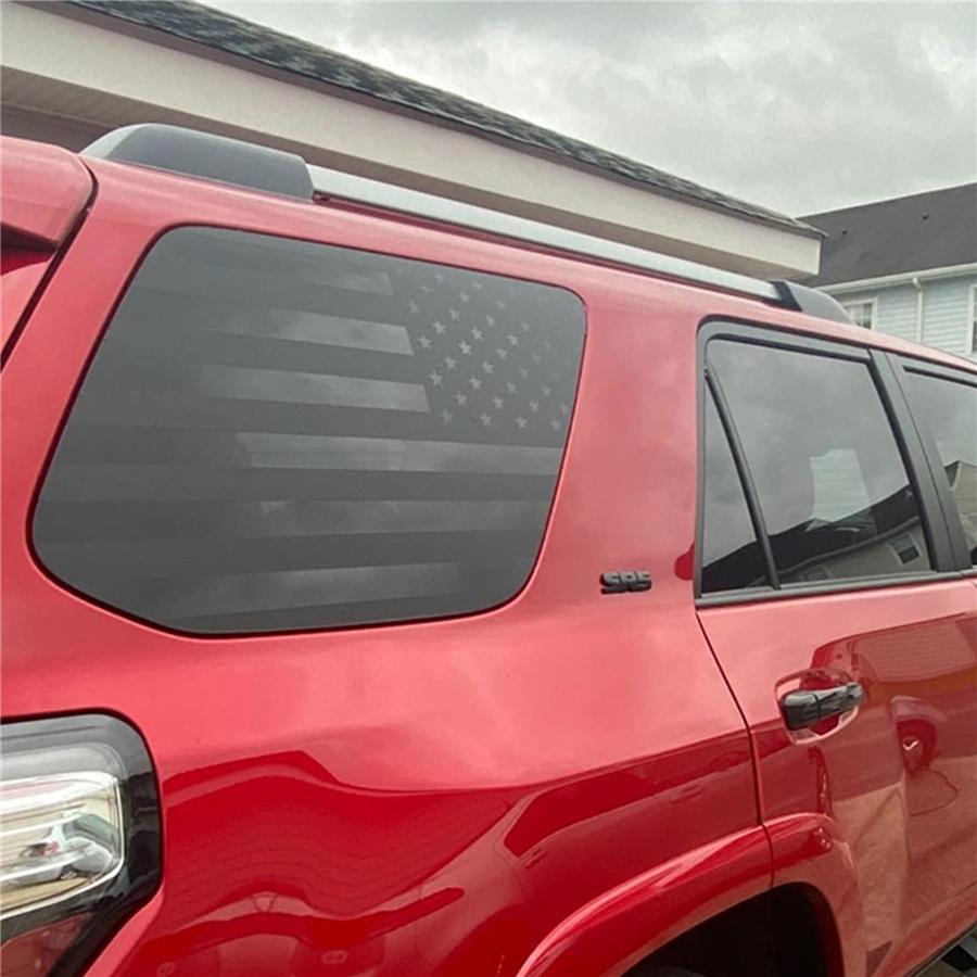 2x Window Decal Stickers American Flag Style Black For 2010-2022 Toyota 4 Runner