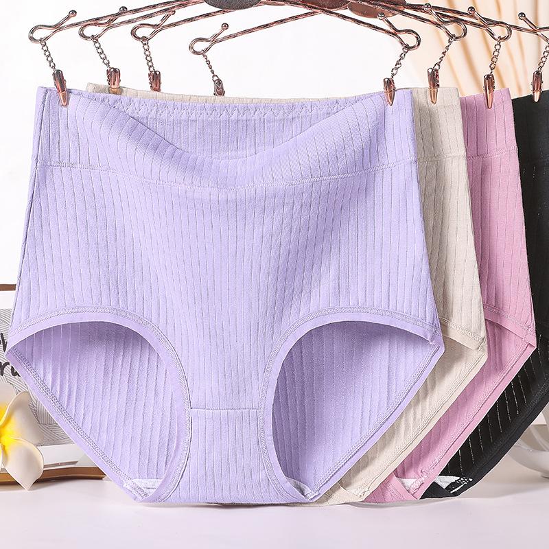 Большие размеры женские хлопковые трусики с высокой талией для мам на год жизни красные