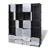 VidaXL Armoire modulaire 18 compartiments Noir et blanc 37x146x180,5cm