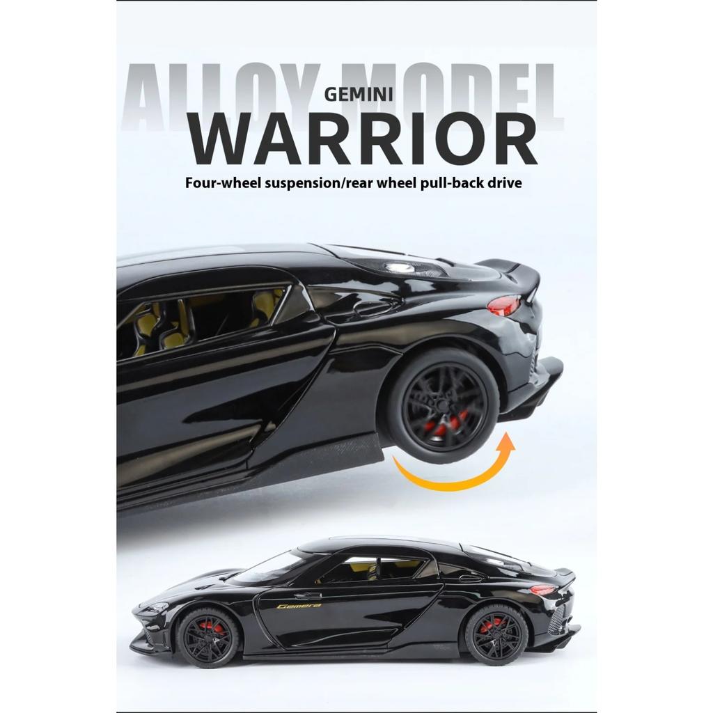 1/24 Koenigsegg Gemera GT Суперкар Сплав Литой Модель Автомобиля Звук и Свет Домашние Трендовые Украшения Изысканная Симуляция Декоративные Подарки Мальчик
