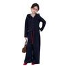 Big Girls' Navy Blue Autumn Fashion Set: Hooded Jacket & Casual Two-Piece Outfit (2025 Style)