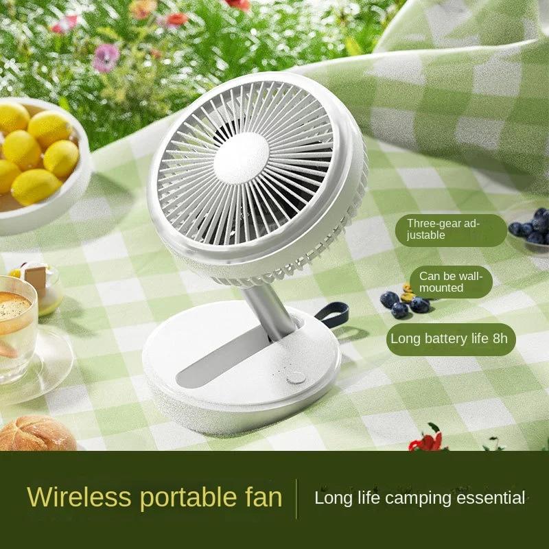 DurableOutdoor Camping Fan Lighting Home Desktop Fan Mini Tent Ceiling Foldable Wall Fan