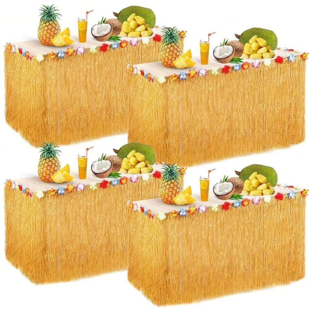Party Decoration Grass Table Skirt Hawaii Themed Hawaiian Table Skirt Hawaii Party Tablecloth