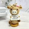 Positive Crochet Mini Cow Doll Handmade Knitting Stress Relief Otter Ornament Fun Emotional Support Animal Home Room Table Shelf Decoration Birthday