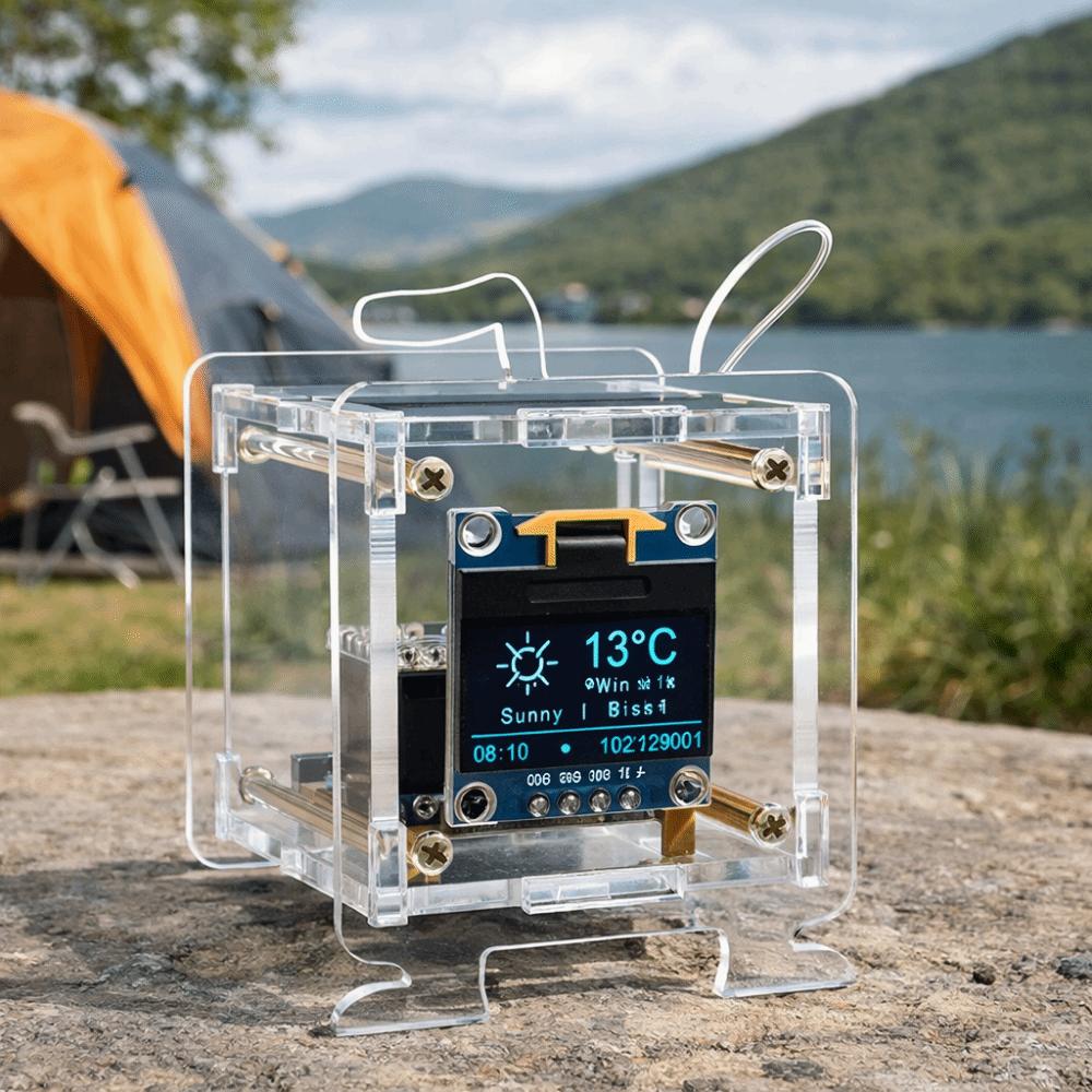 Multifunctional Digital Clock Kit 2.4GHz Wi-Fi Connectivity Weather Clock  DIY Soldering Practice