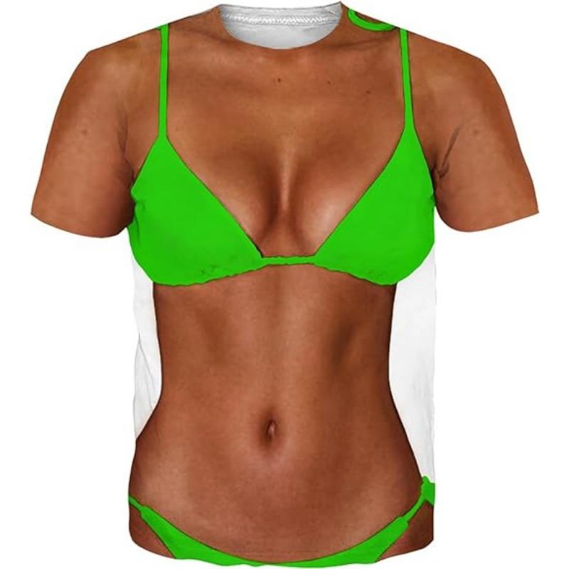 Летняя мужская футболка Eight Piece Muscle с принтом в виде живота 3D, летняя мужская мода, индивидуальный покрой, короткий рукав