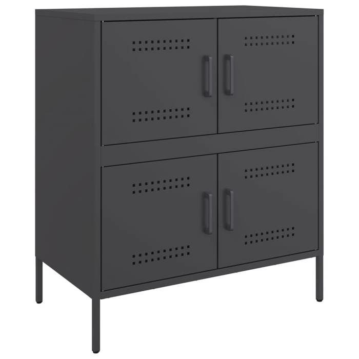 VidaXL Buffet noir 68x39x79 cm acier, armoire, placard, buffet haut, armoire latérale, armoire de rangement, organisateur de 842952