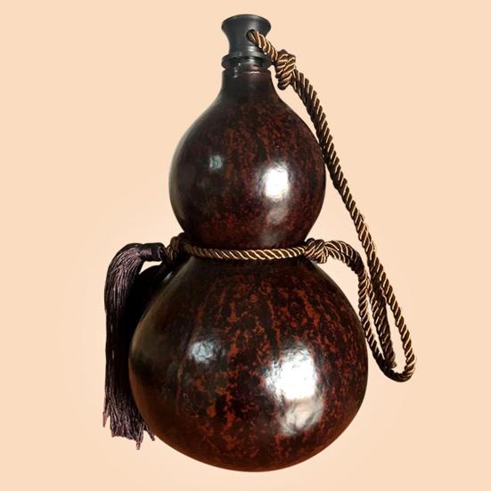 Бутылка для воды из тыквы 500/1000 мл с плетеным ремешком, герметичная, спортивная, дорожная, винтажная, в китайском стиле, с изображением короля обезьян Укун