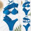 Women's Fashion Sexy Ruffled Split Bikini With Bra And No Steel Support Swimsuit