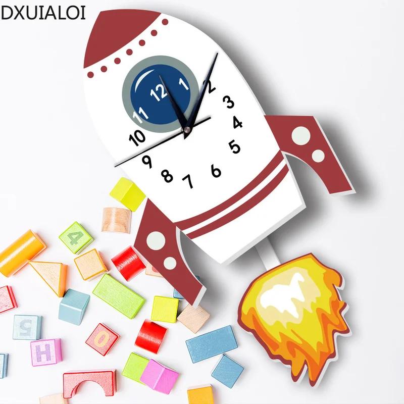 DXUIALOI милые креативные настенные часы с рисунком для детской комнаты, настенные часы для спальни мальчиков, украшения дома, 24-часовые инструкции,
