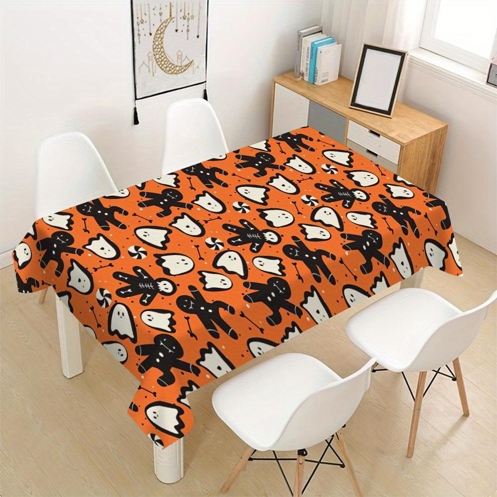 Happy Halloween Rectangle Table Cloth for Table Decor Home Dinner Reusable Tablecloth for Party Picnic Halloween Decorations