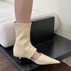 Millennium Spice Girls! Pointed Hollow Low-heeled Boots Women's Summer New Elastic Thin Short Boots