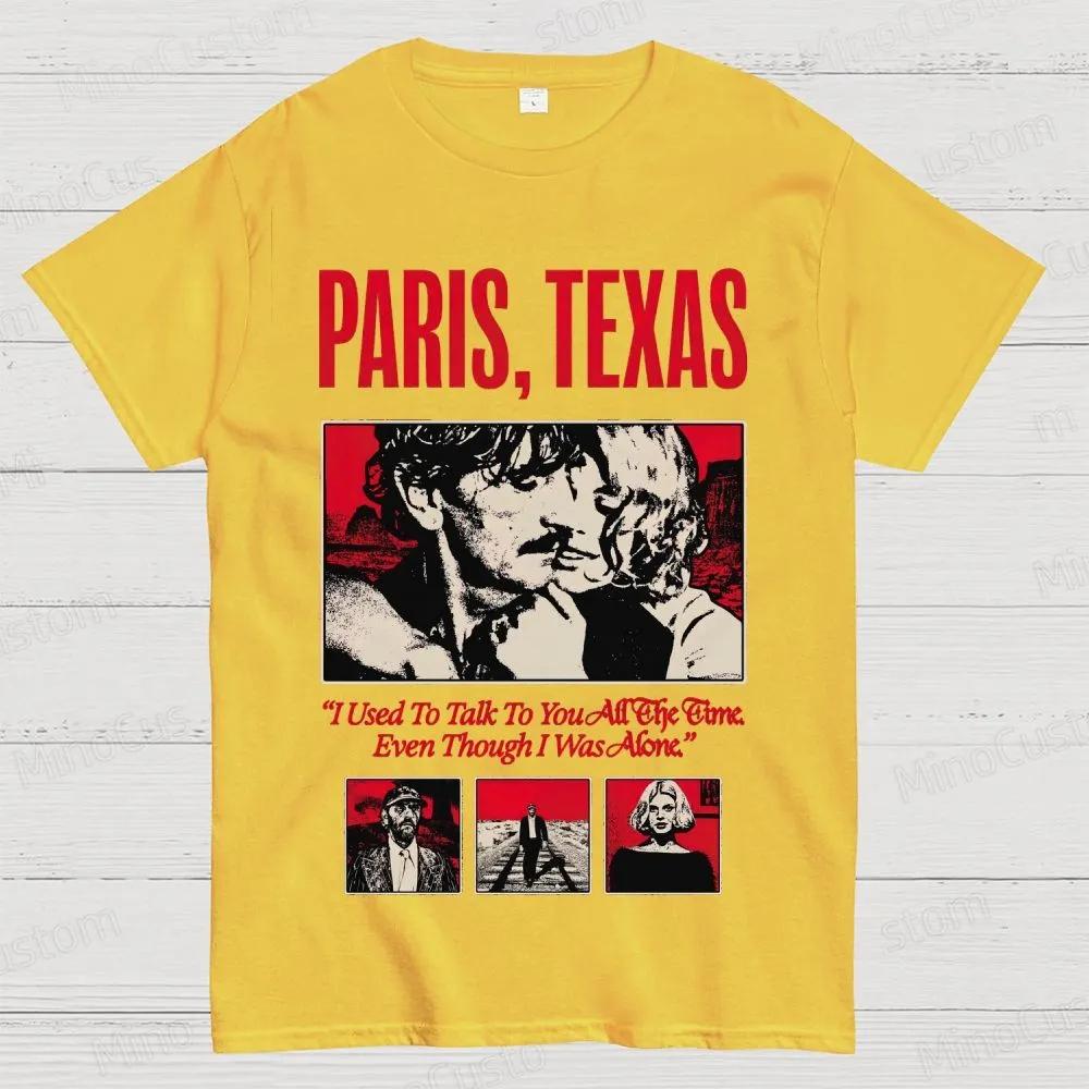 Classic 90's Horror Movie Paris Texas Graphic Print T-shirt Vintage Washed Cotton Men Women Summer Streetwear Oversized New Tees