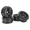 4 Pcs Black Plastic Hex Hub Wheel Rims for Traxxas Slash 2 4WD 110 Remote Control Car