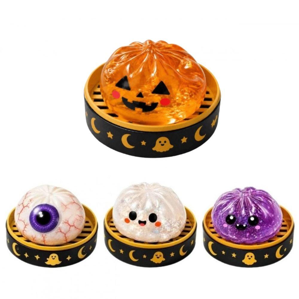 Glittering Bun Sensory Balls Giant Rainbow Soft Squishy Toy Squeeze Toy Spooky Ghost