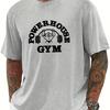 2025 футболка из чистого хлопка с принтом GYM мужская футболка с позитивной графикой черная повседневная летняя футболка