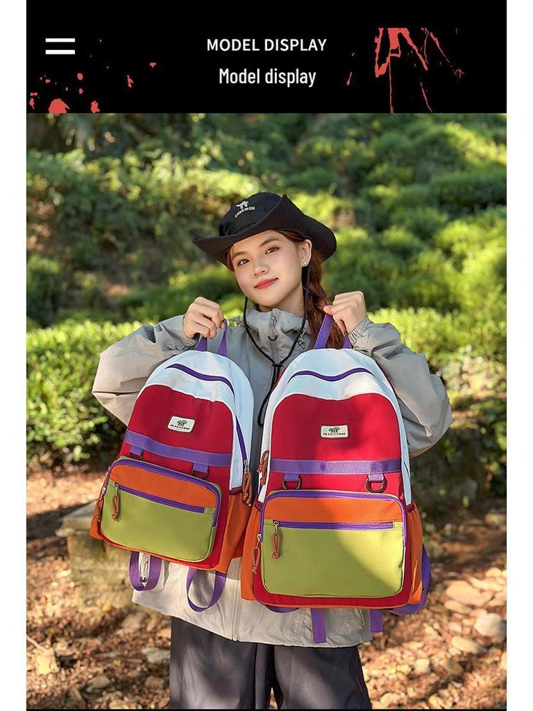 Модный детский рюкзак в стиле колор-блок - Милый и прочный для младших школьников и школьниц