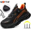Fashion Protective Shoes Work Sneakers Men Rotating Button Safety Shoes Men Puncture-Proof Indestructible Shoes Steel Toe Boots