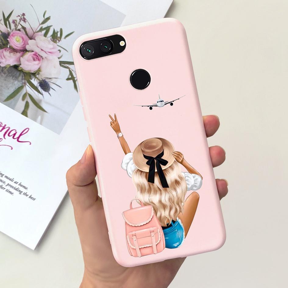 For Xiaomi Mi 8 Lite Case 6.26" Fashion Landscape Girls Bumper Soft Silicone Phone Cover For Xiomi Mi 8 Lite Funda Mi8Lite Pouch