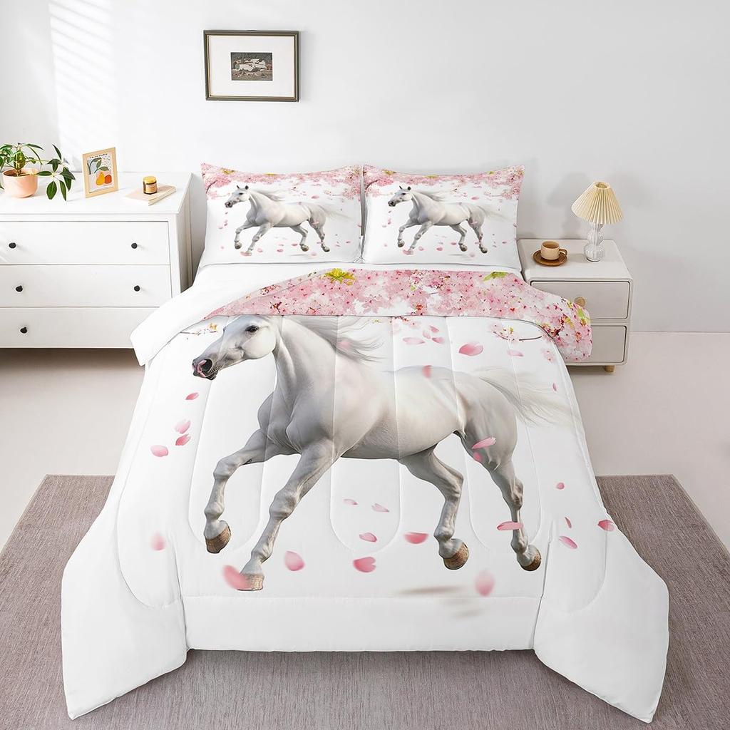 Erosebridal Teens Dirt Bike Comforter Set Twin Size, Motocross Rider Down Comforter for Kids Boys Adult Men, Motorbike Extreme Sport Bedding