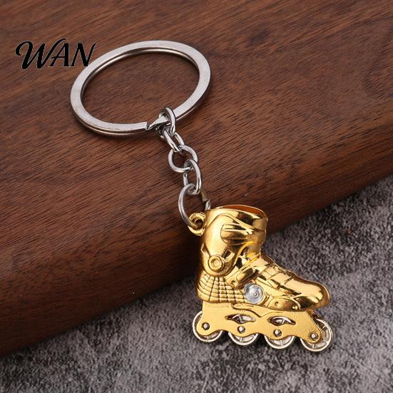 Restored 3D Roller Skate Pendant Zinc Alloy Keychain Pendant, Simulated Shape Gift Key Ring, Multiple Colors Practical Hanging Charm