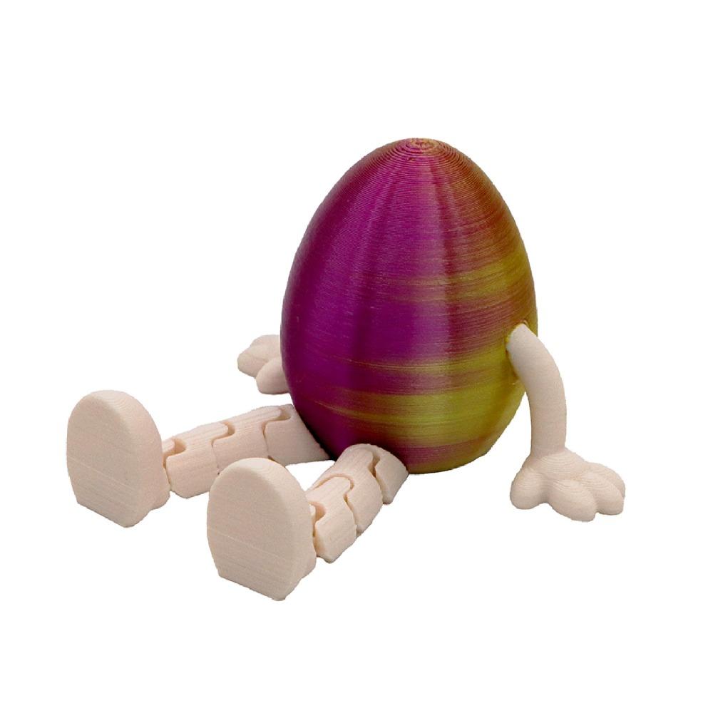 Funny Cartoon 3D Printed Bunny Model Movable Portable Easter Egg Plastic Easter Decoration Easter Celebration